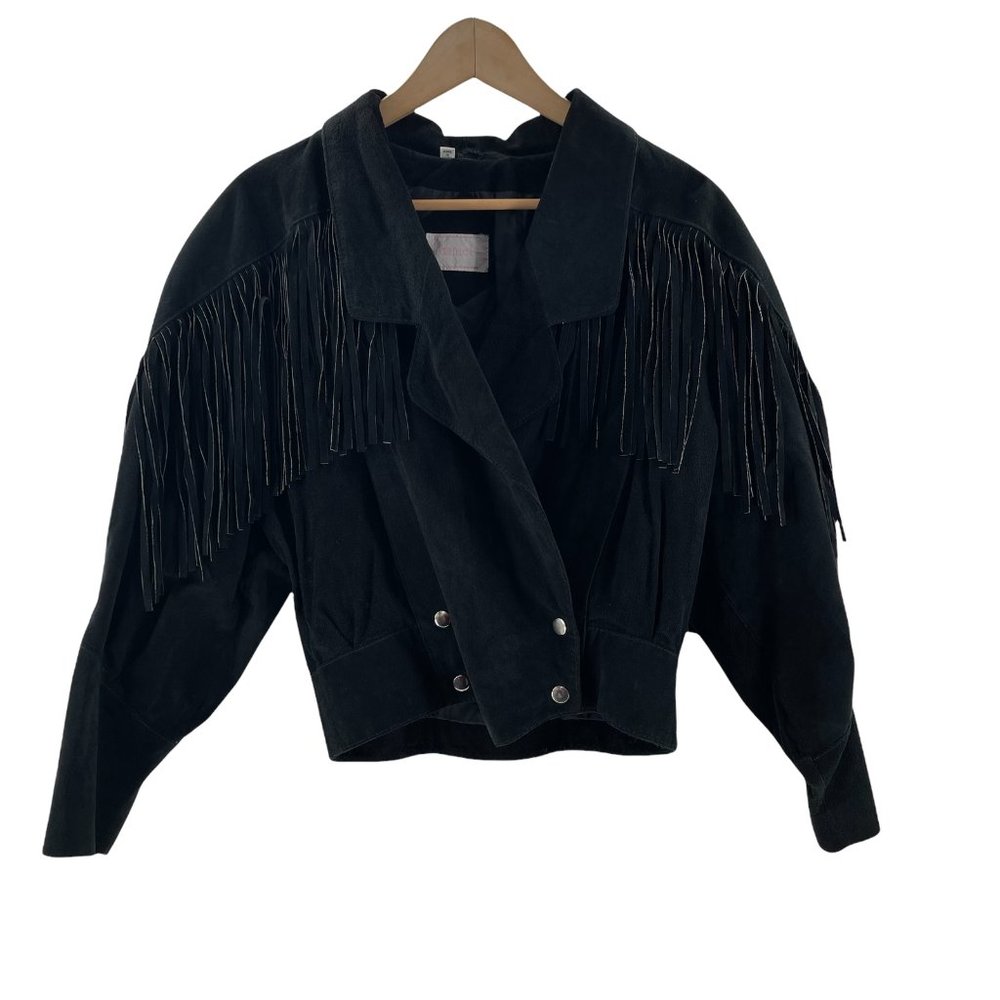 Vintage Daniel Suede Fringe Cropped Moto Jacket w/ Pockets Size S